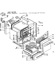 Body Section parts for Kenmore Range 119.7447611 (1197447611, 119 7447611) from AppliancePartsPros.com