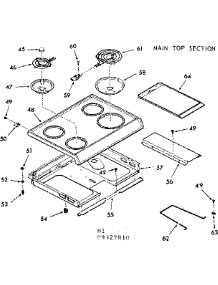 Main Top Section parts for Kenmore Range 103.9337810 (1039337810, 103 9337810) from AppliancePartsPros.com