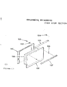 Oven Door Section parts for Kenmore Range 911.6198113 (9116198113, 911 6198113) from AppliancePartsPros.com