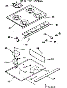 Main Top Section parts for Kenmore Range 103.7267811 (1037267811, 103 7267811) from AppliancePartsPros.com