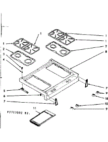 Main Top Section parts for Kenmore Range 103.7717062 (1037717062, 103 7717062) from AppliancePartsPros.com