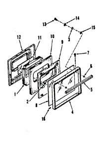 Oven Door Section parts for Kenmore Range 278.4018810 (2784018810, 278 4018810) from AppliancePartsPros.com