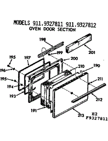Oven Door Section parts for Kenmore Range 911.9337811 (9119337811, 911 9337811) from AppliancePartsPros.com