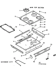 Main Top Section parts for Kenmore Range 103.7857810 (1037857810, 103 7857810) from AppliancePartsPros.com