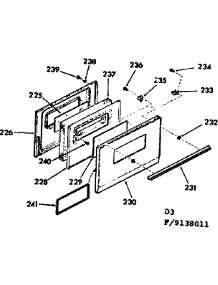 Oven Door Section parts for Kenmore Range 911.9138011 (9119138011, 911 9138011) from AppliancePartsPros.com