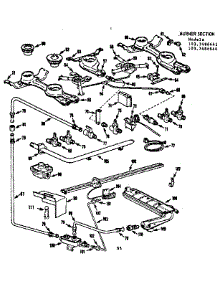 Burner Section parts for Kenmore Range 103.7486646 (1037486646, 103 7486646) from AppliancePartsPros.com