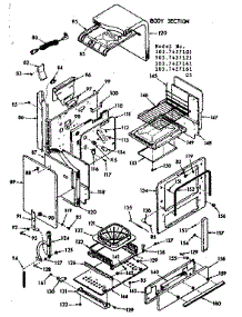 Body Section parts for Kenmore Range 103.7427141 (1037427141, 103 7427141) from AppliancePartsPros.com