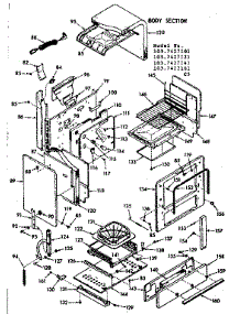 Body Section parts for Kenmore Range 103.7427141 (1037427141, 103 7427141) from AppliancePartsPros.com