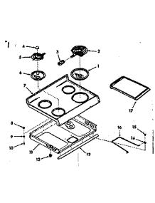 Main Top Section parts for Kenmore Range 103.9337320 (1039337320, 103 9337320) from AppliancePartsPros.com