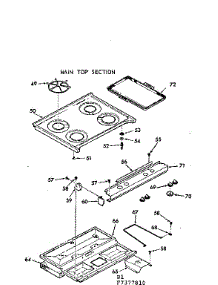 Main Top Section parts for Kenmore Range 103.7377810 (1037377810, 103 7377810) from AppliancePartsPros.com