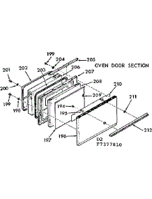 Oven Door Section parts for Kenmore Range 103.7377810 (1037377810, 103 7377810) from AppliancePartsPros.com