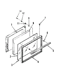 Oven Door Section For Model Number 911.7128710 parts for Kenmore Range 911.7128710 (9117128710, 911 7128710) from AppliancePartsPros.com