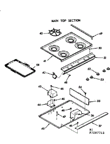 Main Top Section parts for Kenmore Range 103.7287711 (1037287711, 103 7287711) from AppliancePartsPros.com