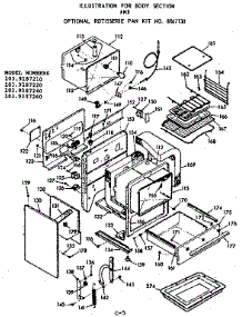 Body Section & Opt. Rotisserie Pan Kit parts for Kenmore Range 103.9187210 (1039187210, 103 9187210) from AppliancePartsPros.com