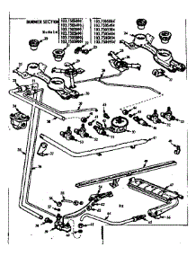 Burner Section parts for Kenmore Range 103.7505604 (1037505604, 103 7505604) from AppliancePartsPros.com