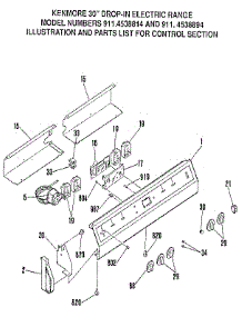 Control Section parts for Kenmore Range 911.4538894 (9114538894, 911 4538894) from AppliancePartsPros.com