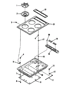 Main Top Section parts for Kenmore Range 911.3348690 (9113348690, 911 3348690) from AppliancePartsPros.com