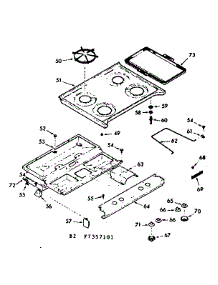 Main Top Section parts for Kenmore Range 103.7357101 (1037357101, 103 7357101) from AppliancePartsPros.com