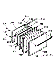 Oven Door Section parts for Kenmore Range 103.7357101 (1037357101, 103 7357101) from AppliancePartsPros.com