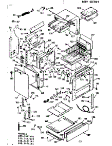 Body Section parts for Kenmore Range 103.7477121 (1037477121, 103 7477121) from AppliancePartsPros.com