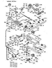 Burner Section parts for Kenmore Range 103.7477121 (1037477121, 103 7477121) from AppliancePartsPros.com
