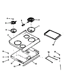 Main Top Section parts for Kenmore Range 103.9867310 (1039867310, 103 9867310) from AppliancePartsPros.com