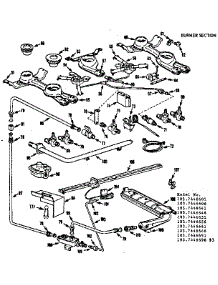 Burner Section parts for Kenmore Range 103.7446651 (1037446651, 103 7446651) from AppliancePartsPros.com