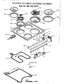 Main Top And Oven Units parts for Kenmore Range 119.6468112 (1196468112, 119 6468112) from AppliancePartsPros.com