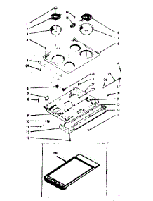 Main Top Section And Opt. Set-On Griddle parts for Kenmore Range 103.9767040 (1039767040, 103 9767040) from AppliancePartsPros.com