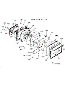 Oven Door Section parts for Kenmore Range 103.9367613 (1039367613, 103 9367613) from AppliancePartsPros.com
