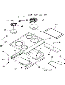 Main Top Section parts for Kenmore Range 103.9367613 (1039367613, 103 9367613) from AppliancePartsPros.com
