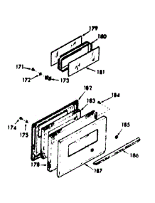 Oven Door Section parts for Kenmore Range 103.9747341 (1039747341, 103 9747341) from AppliancePartsPros.com