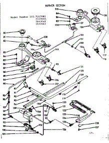 Burner Section parts for Kenmore Range 103.7147062 (1037147062, 103 7147062) from AppliancePartsPros.com