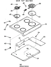 Main Top Section parts for Kenmore Range 911.9337910 (9119337910, 911 9337910) from AppliancePartsPros.com