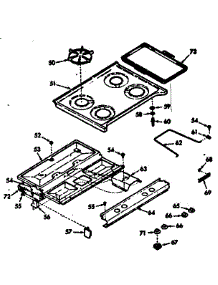 Main Top Section parts for Kenmore Range 103.7357262 (1037357262, 103 7357262) from AppliancePartsPros.com