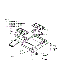 Main Top Section parts for Kenmore Range 103.7177063 (1037177063, 103 7177063) from AppliancePartsPros.com
