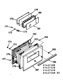 Oven Door Section parts for Kenmore Range 103.7427120 (1037427120, 103 7427120) from AppliancePartsPros.com