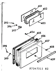 Lower Oven Door Section parts for Kenmore Range 103.7347511 (1037347511, 103 7347511) from AppliancePartsPros.com