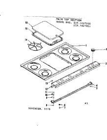 Main Top Section parts for Kenmore Range 119.7427910 (1197427910, 119 7427910) from AppliancePartsPros.com