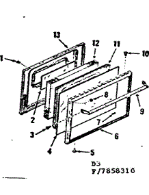 Oven Door Section parts for Kenmore Range 911.7858310 (9117858310, 911 7858310) from AppliancePartsPros.com