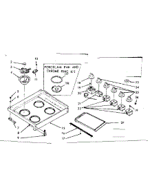 Main Top Section parts for Kenmore Range 103.9707120 (1039707120, 103 9707120) from AppliancePartsPros.com