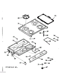 Main Top Section parts for Kenmore Range 103.7187210 (1037187210, 103 7187210) from AppliancePartsPros.com