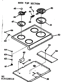 Main Top Section parts for Kenmore Range 911.9328010 (9119328010, 911 9328010) from AppliancePartsPros.com