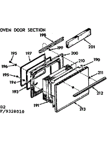 Oven Door Section parts for Kenmore Range 911.9328010 (9119328010, 911 9328010) from AppliancePartsPros.com