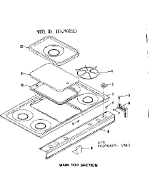 Main Top Section parts for Kenmore Range 119.7498310 (1197498310, 119 7498310) from AppliancePartsPros.com