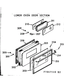 Lower Oven Door Section parts for Kenmore Range 103.7867510 (1037867510, 103 7867510) from AppliancePartsPros.com