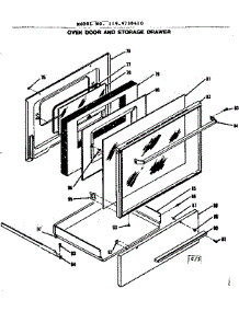 Oven Door And Drawer parts for Kenmore Range 119.9738410 (1199738410, 119 9738410) from AppliancePartsPros.com