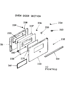 Oven Door Section parts for Kenmore Range 911.9247910 (9119247910, 911 9247910) from AppliancePartsPros.com