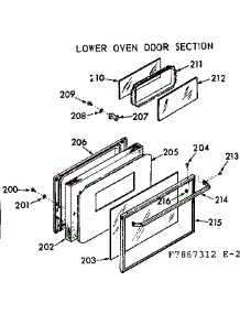 Lower Oven Door Section parts for Kenmore Range 103.7867322 (1037867322, 103 7867322) from AppliancePartsPros.com