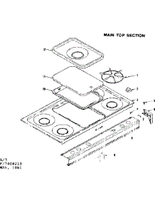 Main Top Section parts for Kenmore Range 119.7408210 (1197408210, 119 7408210) from AppliancePartsPros.com